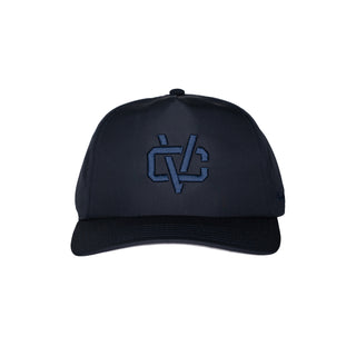 VC Link logo nylon 5-panel unstructured snapback - Midnight Navy