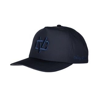 VC Link logo nylon 5-panel unstructured snapback - Midnight Navy