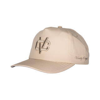 VC Link logo nylon 5-panel unstructured snapback - Sand