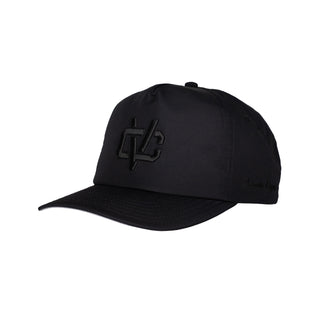 VC Link logo nylon 5-panel unstructured snapback - Blackout