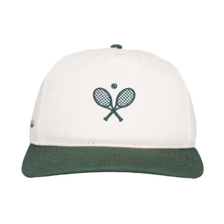 Vancity Sports 5 panel half structured strapback - Cream/Forrest