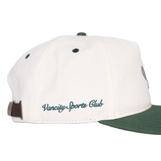 Vancity Sports 5 panel half structured strapback - Cream/Forrest