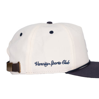 Vancity Sports 5 panel half structured strapback - Cream/Navy