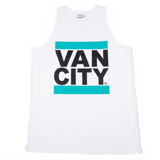 Débardeur oversize UnDMC - Blanc/bleu sarcelle